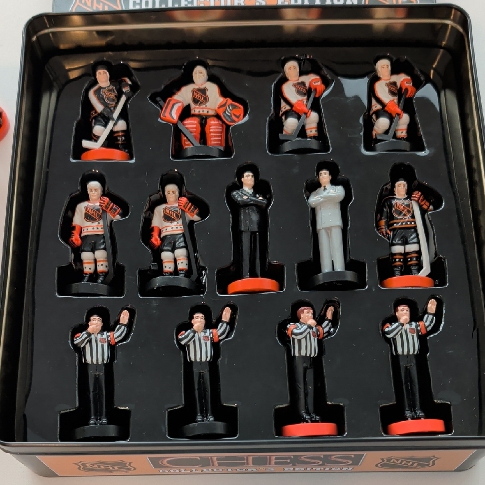 NHL Collector's Edition Chess Set - Black and Orange - Picture 2 of 5